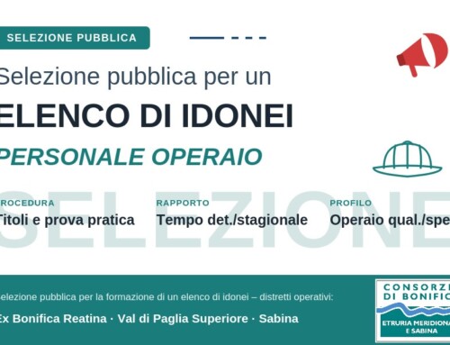 AVVISO DI SELEZIONE PUBBLICA – FORMAZIONE ELENCO PERSONALE OPERAIO QUALIFICATO E SPECIALIZZATO – TEMPO DETERMINATO E/O STAGIONALE